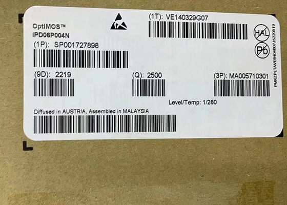P MOSFET van de Kanaalipd06p004n Macht Transistor aan-252-3 de Spaander Van geïntegreerde schakelingen 60V