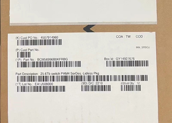 BCM56996B0KFRBG Integrated Circuit Chip 25.6Tb/S StrataXGS Tomahawk 4 Ethernet-switches