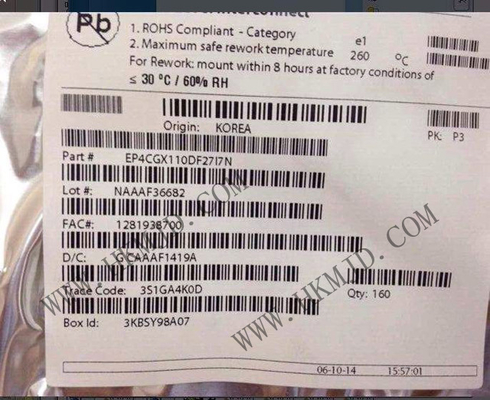 Veldprogrammeerbare poortarray EP4CGX110DF27I7N 393 I/O 200 MHz Cyclone IV GX ingebedde FPGA Programmeerbare logica IC