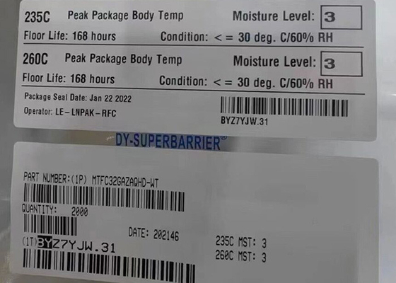 Geheugen IC Chip MTFC32GAZAQHD-WT 256Gbit FLASH - NAND Geheugen IC 153-VFBGA