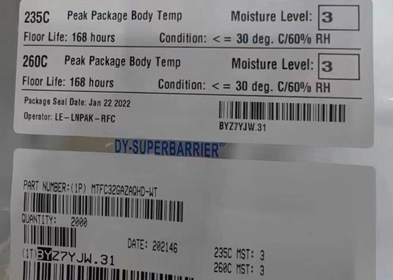 Geheugen IC Chip MTFC32GAZAQHD-WT 256Gbit FLASH - NAND Geheugen IC 153-VFBGA