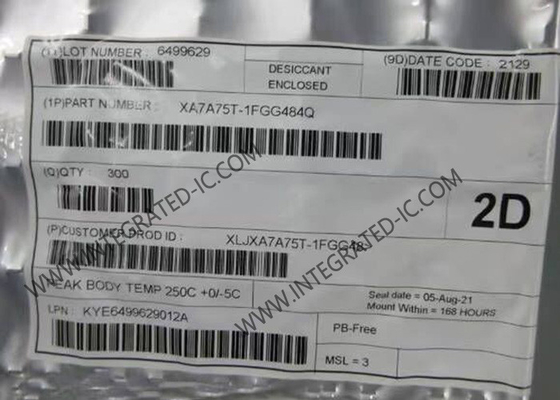 Artix-7 XA-Logica IC XA7A75T-1FGG484Q 75520 LE FPGA - Serie van de Gebieds de Programmeerbare Poort