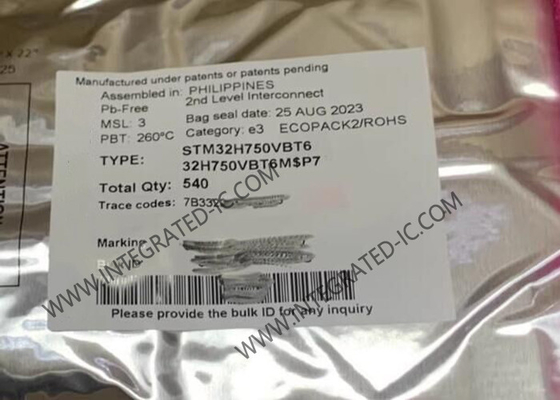 100-LQFP het WAPEN microcontrollers-MCU van de Pakketstm32h750vbt6 128KB Flits 1MB