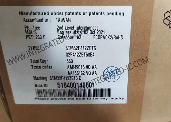 STM32F412zet6 Microcontroller MCU 32bit Single Core MCU 100MHz ingebed MCU LQFP144