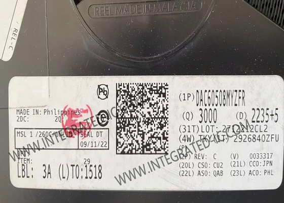 Geïntegreerde schakelchip DAC60508MYZFR 8-kanaal digitale naar analoge omzetters DSBGA-16