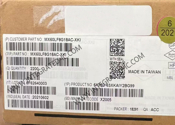 MX60LF8G18AC-XKI geheugen IC chip 3V 8G-bit NAND flash geheugen IC VFBGA-63 pakket