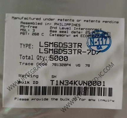 LSM6DS3TR Sensor IC 1.25mA 6-assige iNEMO Inertial Measurement Unit LGA-14L Package