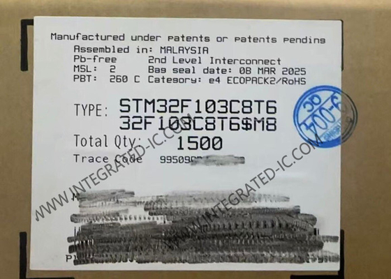 STM32F103C8T6 Microcontroller MCU 72MHz 32bit enkele kern Microcontroller IC LQFP48