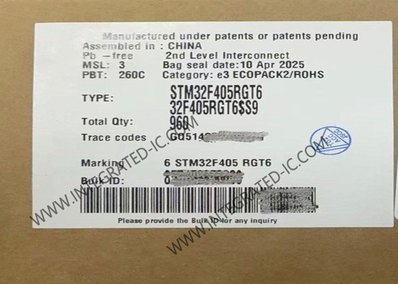 Van de het WAPENm4 enig-Kern 168MHz van STM32F405RGT6 MCU Microcontrollers met 32 bits IC 64-LQFP