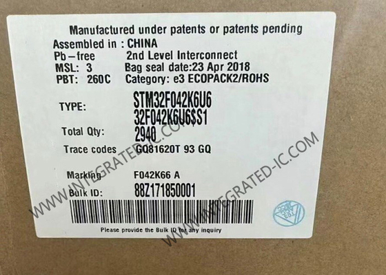 STM32F042K6U6 Microcontroller MCU 32bit Single Core MCU 48MHz ingebed MCU