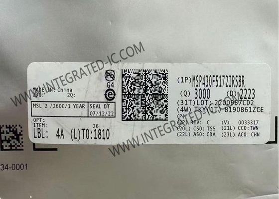 MSP430F5172IRSBR Microcontroller MCU 16bit MCU 25MHz Gemengde signaal Microcontrollers