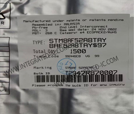 STM8AF52A8TAY Microcontroller MCU 8bit MicroControllers 24MHz Automotive 8bit MCU